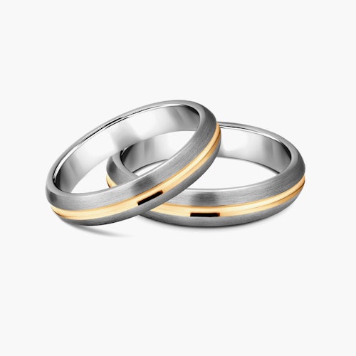 Obrączki ślubne: tytan, złoto, półokrągłe, 4 i 5 mm